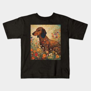Dachshund dog artwork Kids T-Shirt